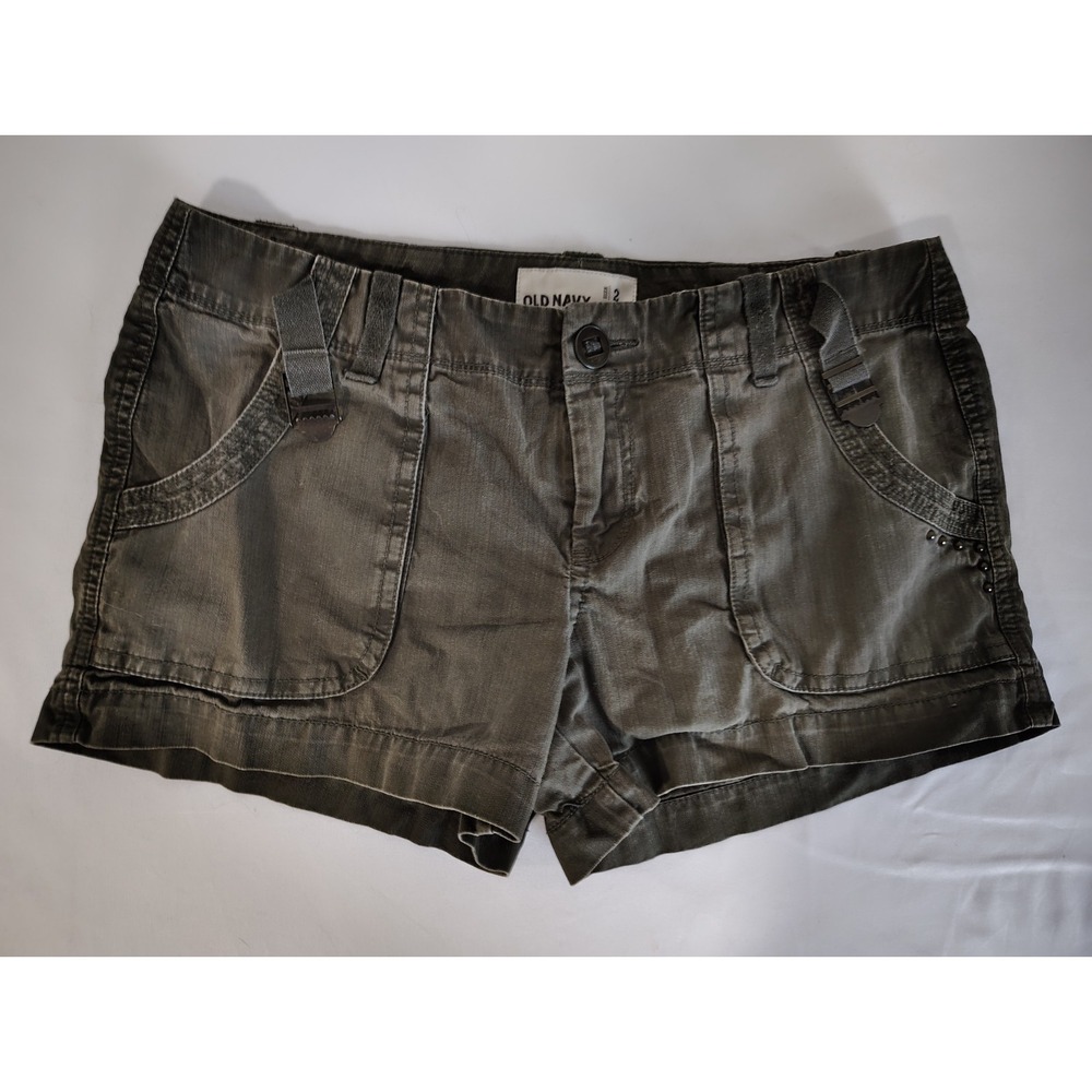Old Navy Women's Army Green Cargo Canvas Shorts - Size 2 - 100% Cotton